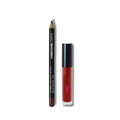 Lip liner and lip gloss set on a white background