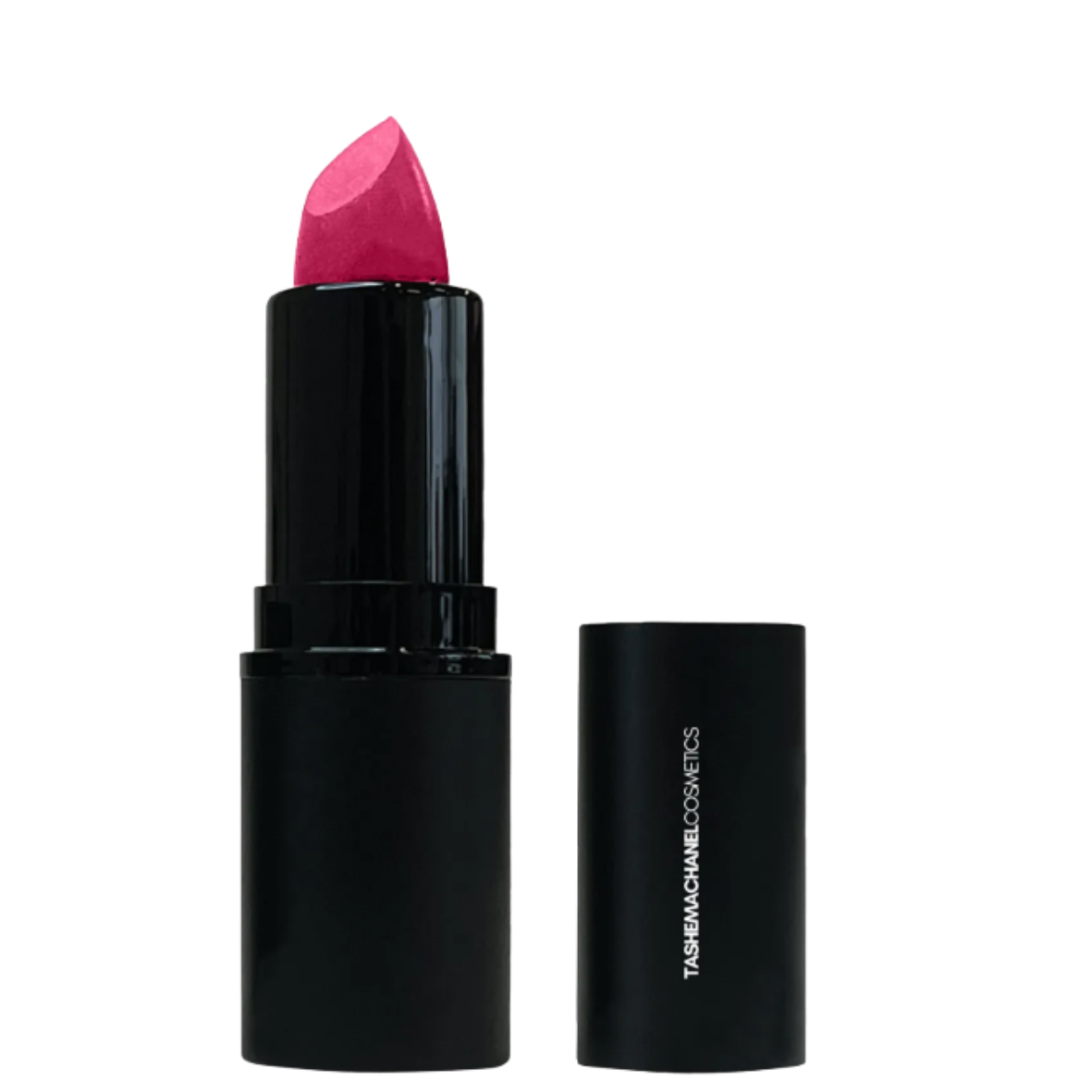 Black lipstick with pink shade on a white background